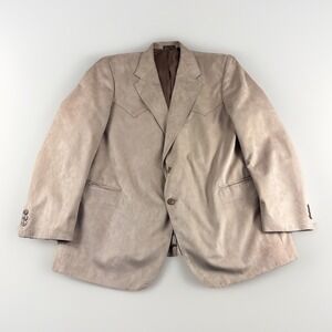 Circle S Western Blazer Men 52R Brown Cowboy Rodeo Dress Coat Suede Sport Jacket